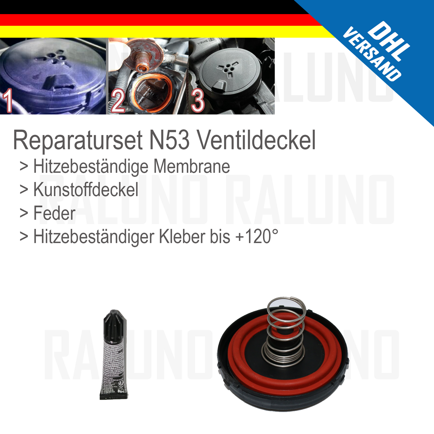 BMW N51 N52 N53 Membrane & Deckel Reparaturset Diagram 11127553626